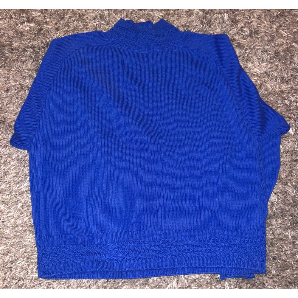 Vintage Blue Knit Pendelton MockNeck Sweater - Picture 3 of 6